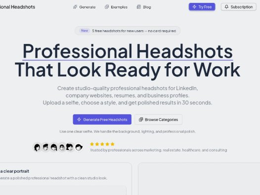 Professional Headshots：AI头像生成工具，生成适合LinkedIn、简历和公司网站的专业头像