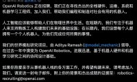 OpenAI 官宣造机器人,Robotics 部门招聘扩大