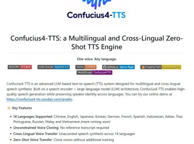 网易有道开源 Confucius4-TTS，3 秒音频即可克隆音色
