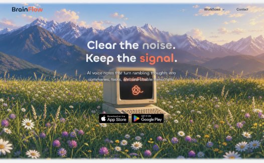 BrainFlow:AI语音笔记应用,将语音转化为结构化笔记、摘要和任务列表