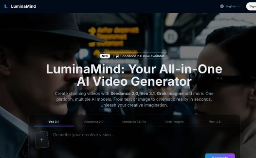 LuminaMind：多模型AI视频生成，一站式AI视频创作平台