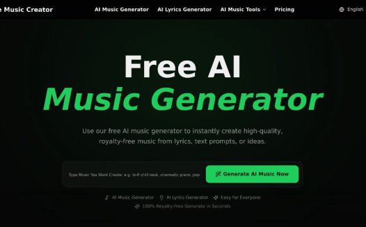 Free Music Creator：AI音乐生成平台，生成高质量、免版税的音乐