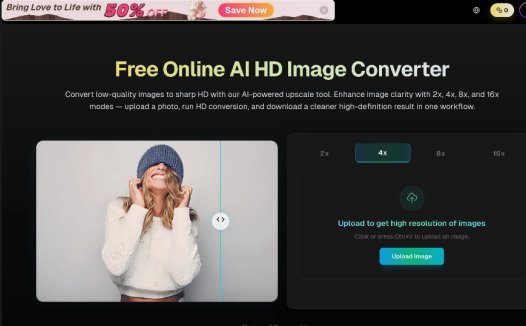 HD Image Converter：免费在线AI工具，AI驱动的图像放大与清晰度增强