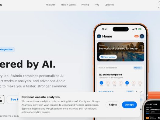 Swimio：AI 驱动的游泳锻炼应用，提供个性化教练、智能锻炼分析和高级追踪