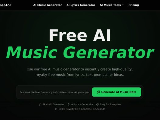 Free Music Creator：AI音乐生成平台，生成高质量、免版税的音乐