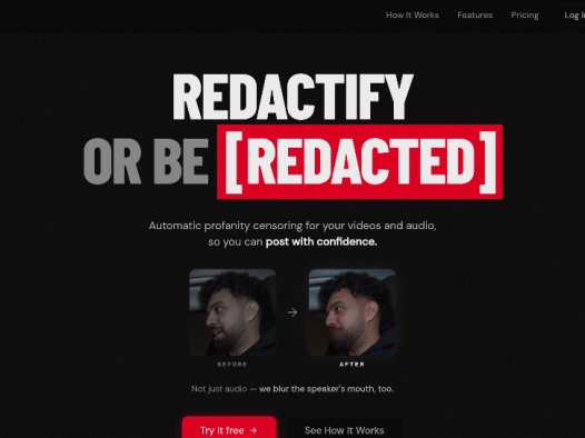 Redactify:AI视频工具,自动审查不雅内容并模糊口型