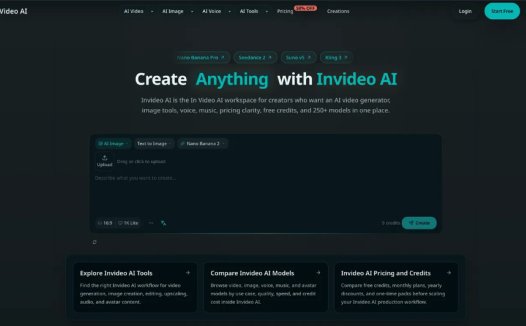 InVideo AI:一站式AI创作平台,支持视频生成、图像编辑、语音合成、音乐创作
