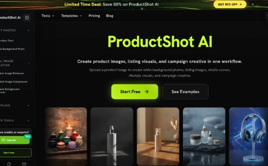 ProductShot AI：一款面向电商卖家的AI产品摄影工具，AI自动生成白底图、场景图、生活照及营销素材