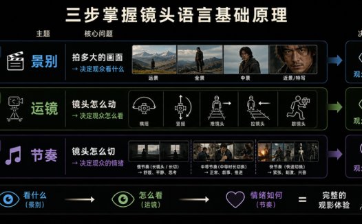 电影级AI视频生成教程，3步搞定镜头语言实战视频案例
