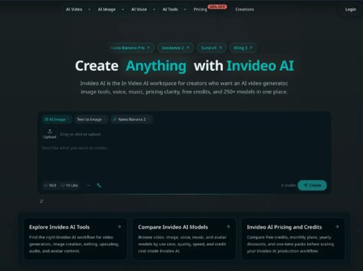 InVideo AI:一站式AI创作平台,支持视频生成、图像编辑、语音合成、音乐创作
