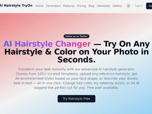 AI Hairstyle TryOn:AI发型变换工具,上传照片即可在线尝试100多种发型与发色