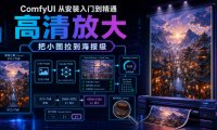 ComfyUI 从安装入门到精通，高清放大，把小图拉到海报级