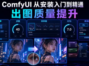 ComfyUI 从安装入门到精通,出图质量提升(分辨率/步数/采样器/CFG/高清放大)