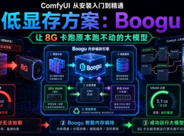 ComfyUI 从安装入门到精通，低显存方案：Boogu 让 8G 卡跑原本跑不动的大模型