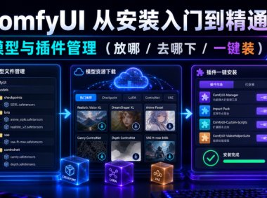 ComfyUI 从安装入门到精通,模型与插件管理(放哪/去哪下/一键装)