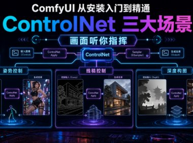 ComfyUI 从安装入门到精通,ControlNet 三大场景(画面听你指挥)