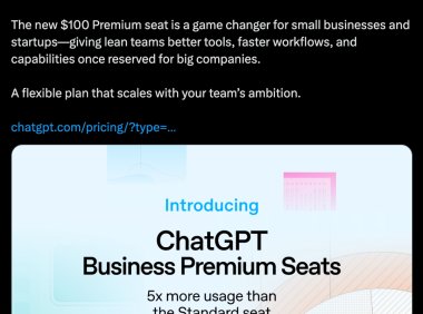 ChatGPT Business 开放 Premium 席位,用量提高至 5 倍