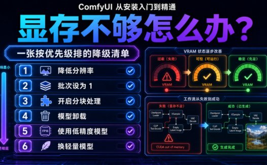 ComfyUI 从安装入门到精通,显存不够怎么办? 一张按优先级排的降级清单