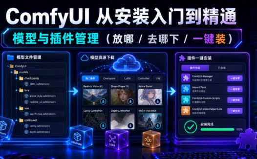 ComfyUI 从安装入门到精通,模型与插件管理(放哪/去哪下/一键装)
