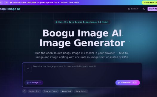 Boogu Image AI:一款免费在线图像生成工具,支持文字生图与指令编辑