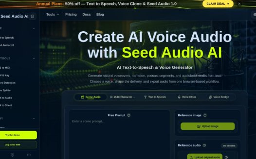 Seed Audio AI：AI文本转语音与语音克隆工具，适用于配音、播客和有声书创作