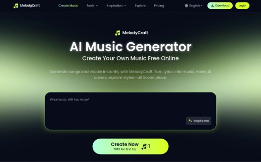 MelodyCraft：免费AI音乐生成器，支持将歌词或文本描述快速生成完整歌曲