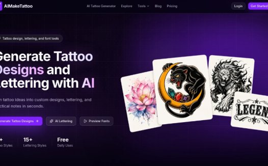 AIMakeTattoo：AI纹身生成器，一款集AI纹身图案生成、文字排版与字体预览于一体的在线工具