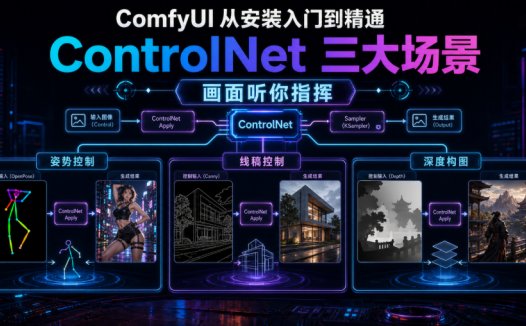 ComfyUI 从安装入门到精通,ControlNet 三大场景(画面听你指挥)