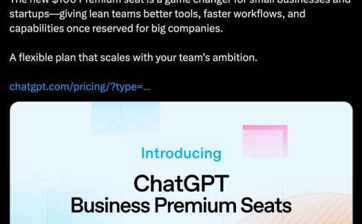 ChatGPT Business 开放 Premium 席位,用量提高至 5 倍