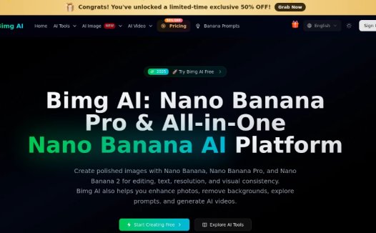 Bimg AI：一站式AI图像编辑与视频生成平台，提供图像编辑、生成、增强及 AI视频生成功能
