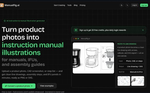 ManualFig:AI 驱动的说明书与装配图生成网站,从产品照片自动生成说明书与装配图