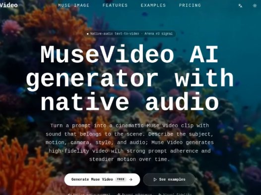 Muse Video:一款支持原生音频的文本转视频 AI 生成器,可生成高保真视频