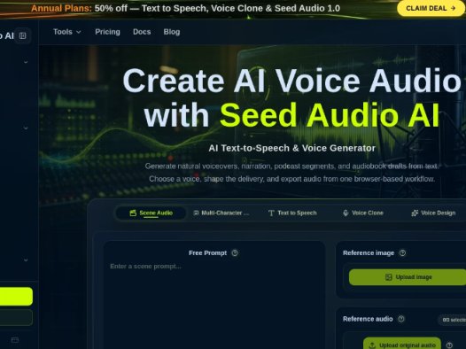 Seed Audio AI:AI文本转语音与语音克隆工具,适用于配音、播客和有声书创作
