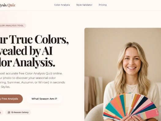 Color Analysis Quiz:AI色彩分析工具,基于肤色、发色和眼睛对比度提供专业色调建议