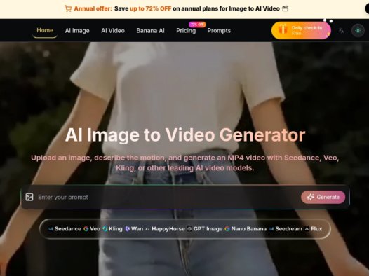 Image to AI Video：AI驱动视频片段的在线工具，将图片在线转换为AI视频