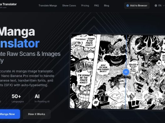 AI Manga Translator：AI图像翻译工具，支持自动嵌字、批量翻译和50多种语言