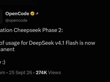 OpenCode 宣布为 DeepSeek V4.1 Flash 永久提供 60 美元额度
