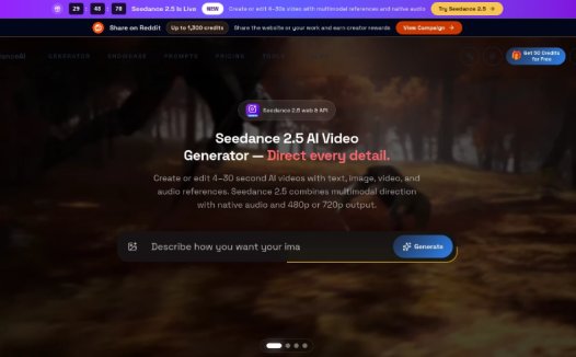 SdanceAI:AI短视频生成与API服务平台,提供基于文本和参考图像的AI短视频生成服务