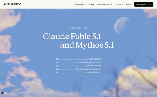 Anthropic 发布 Claude Fable 5.1，典型任务成本降低约 25%