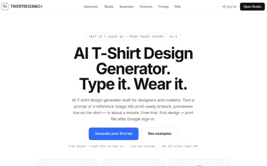 T-Shirt Design AI：AI T恤设计生成器，快速创建打印就绪的服装图案
