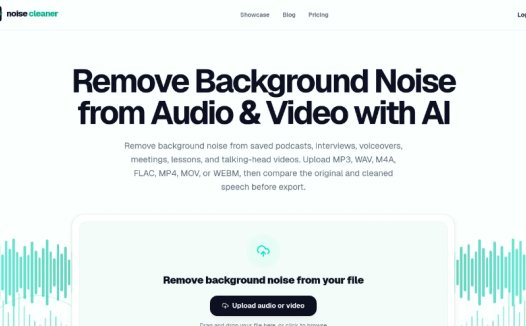 Noise Cleaner:AI音频与视频背景噪音去除工具,利用AI技术去除播客、访谈及视频中的背景噪音