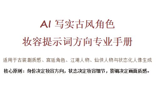 AI图片提示词大全：AI写实古风角色妆容提示词手册
