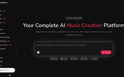 LumiMusic:AI音乐创作与编辑平台,从文本生成音乐、AI音频编辑、词干分离及MIDI处理的一站式创作平台
