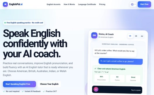EnglishPal:英语口语练习工具,利用人工智能技术提供口语反馈与多场景对话练习