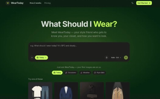 WearToday：基于个人衣橱的AI智能穿搭助手，提供个性化的穿搭建议与形象设计方案