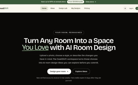 DwellShift:AI 室内外空间设计与规划工具,利用AI技术进行室内、室外及平面布局设计