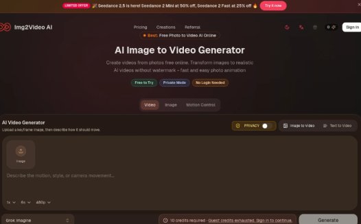 Img2Video AI:在线AI照片动画工具,将静态图片转换为逼真的动态视频