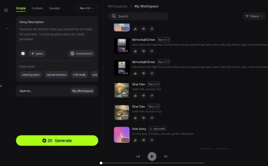 RaoMusic:AI 歌曲生成工具,自动生成包含人声、乐器及专业混音的原创音乐作品