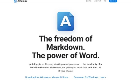 Antalogy:一款面向AI时代的桌面文字处理器,融合Word式界面与Markdown语法