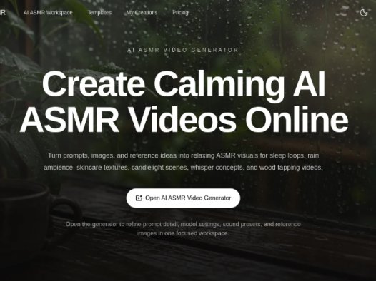 AIforASMR:在线AI ASMR视频生成器,将提示词、图片和参考想法转化为ASMR视频